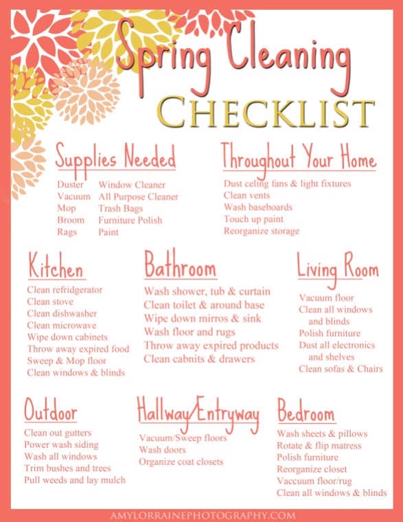 spring cleaning checklist amy lorraine photography